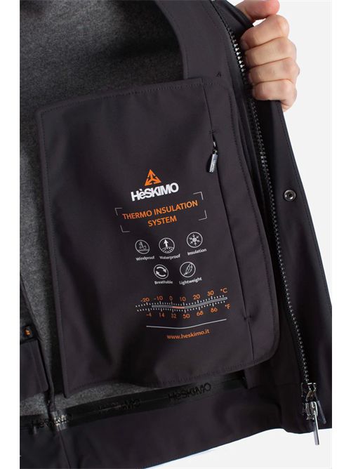 Giubbotto nero Softshell con Cappuccio HESKIMO | HE9440013/NERO